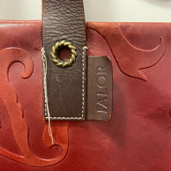 FALOR Le Borse Red Genuine Leather Tote - Picture 7 of 8